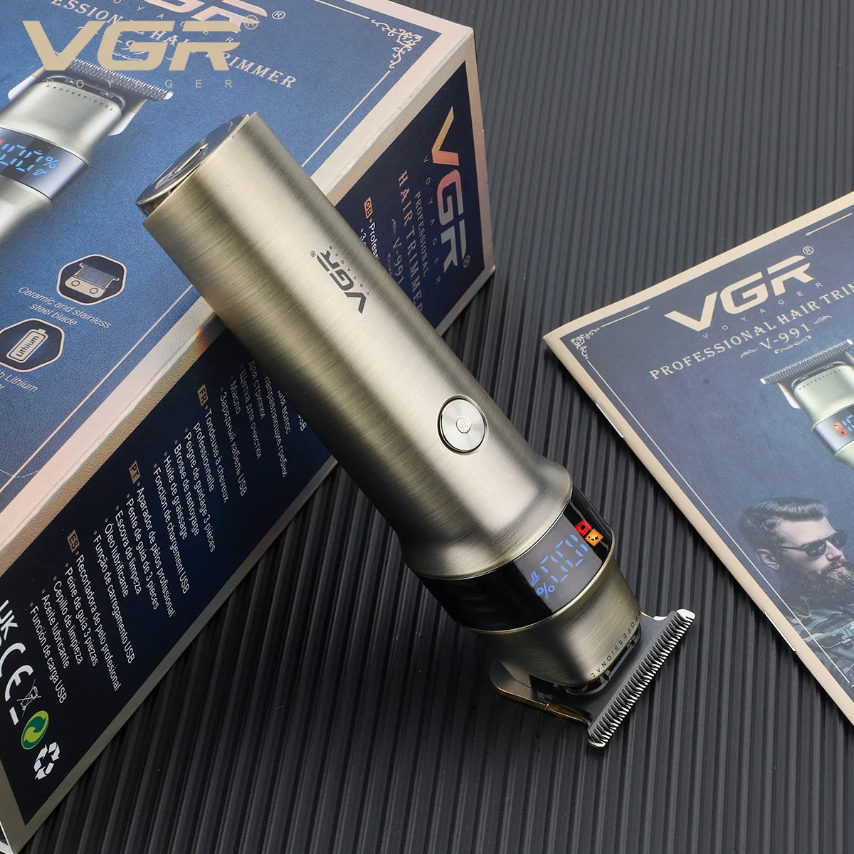 VGR v 991 Hair Trimmer Professional Hair Clipper LED Rechargeable Clipper Barber Travel Lock Clipper Electric Trimmer for Men v-991