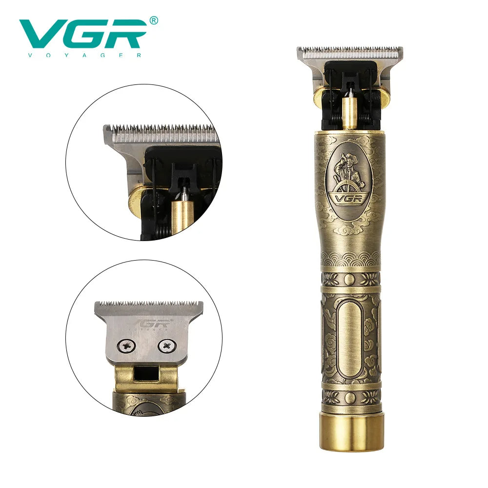 VGR 081 Hair Clipper Professional Rechargeable Personal Care Vintage Engraving Scissors T9 Trimmer USB Reduction Barber V081