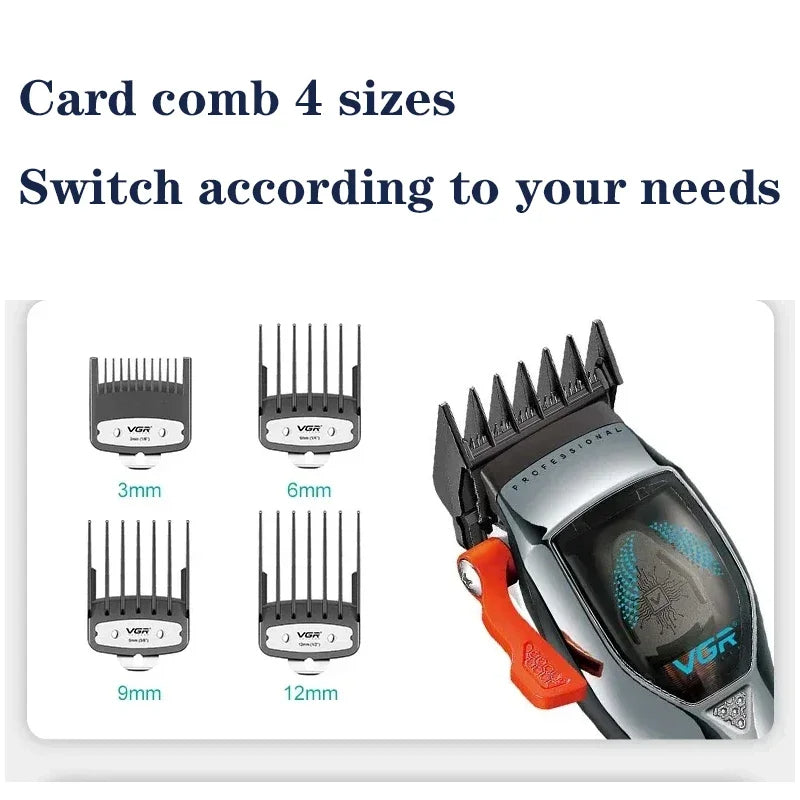 VGR v 647 Hair Clipper Cordless Hair Cutting Machine Adjustable Hair Trimmer Magnetic Motor 9000 RPM Haircut Clipper for Men V-647