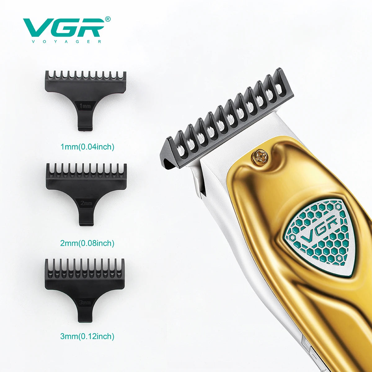 VGR Hair Clipper Rechargeable Hair Cutting Machine Professional Hair Trimmer Cordless Haircut Bald Head 0mm Cutting Blade V-911