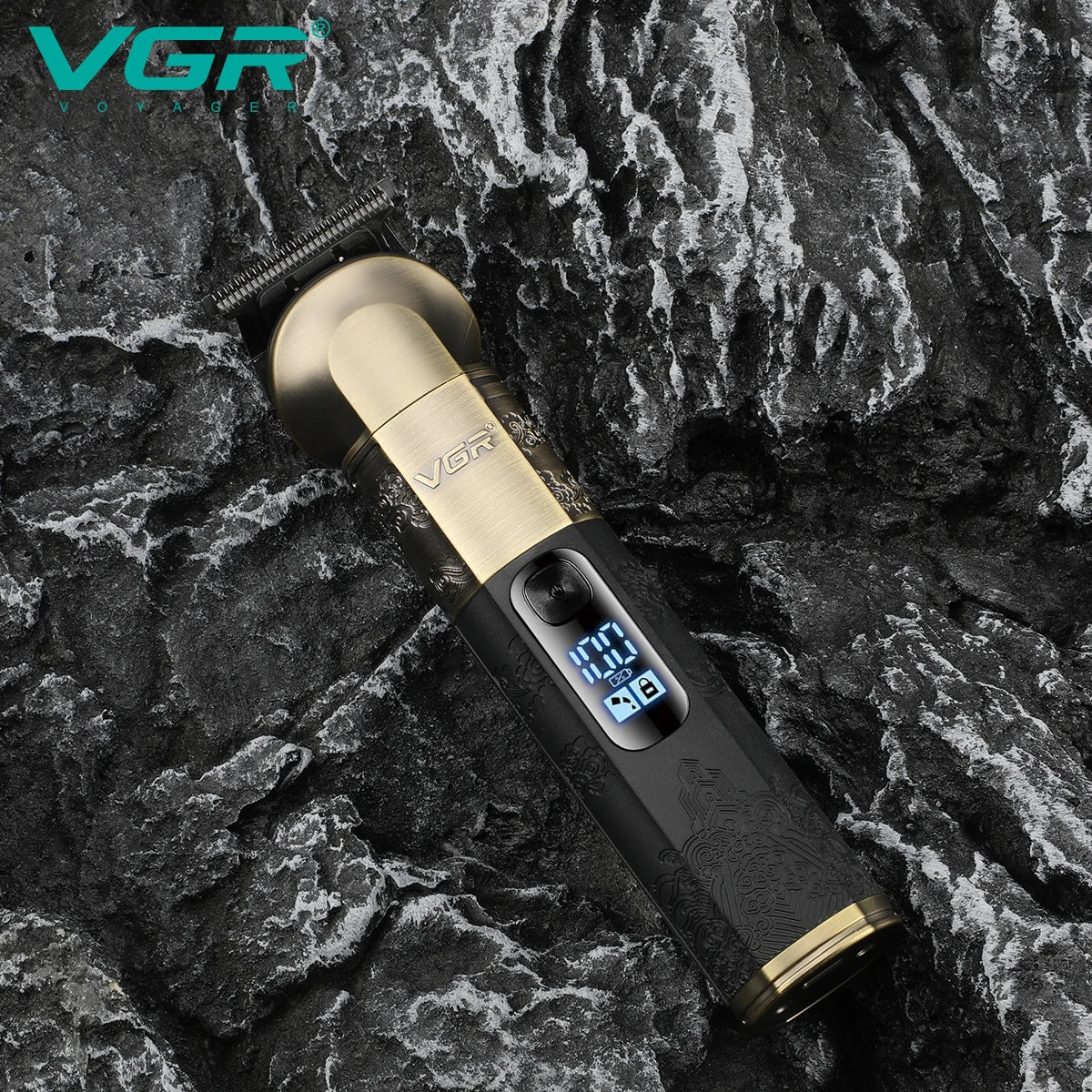 VGR V 296 Magnetic Motor Salon USB Hair Clipper Cordless Rechargeable Metal Carving Scissor Professional Men's Hair Clipper V-296