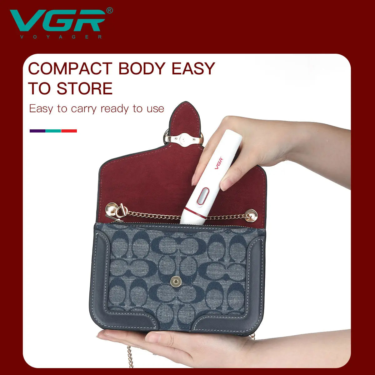 VGR v-725 Women 4 in 1 Waterproof Lady Shaver Rechargeable Mini Electric Nose and Ear Trimmer Facial Shaver Eyebrows Trimmer