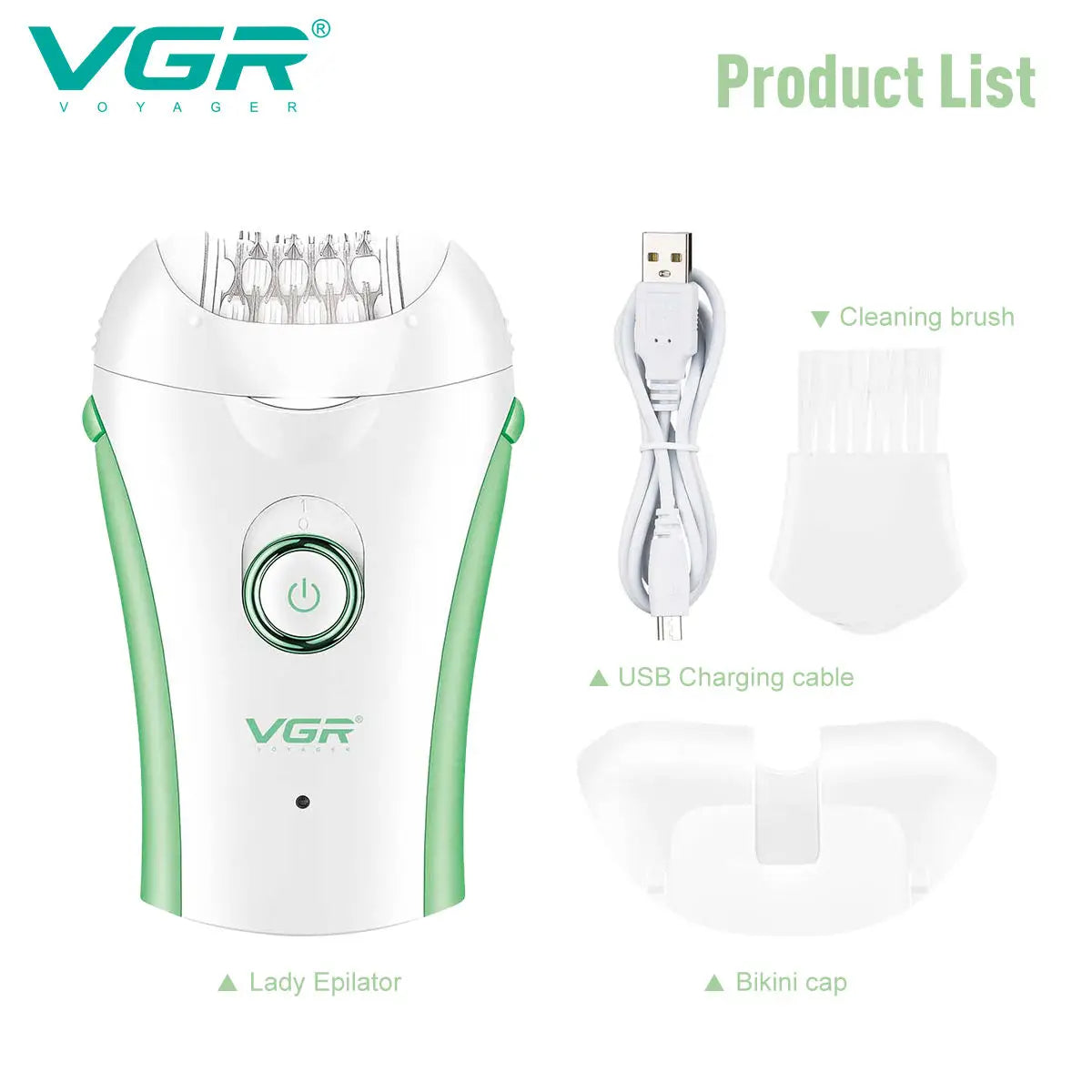 VGR Epilator Professional Epilator Hair Remover Rechargeable Hair Remover Women Hair Remover Portable Electric Epilator V-705