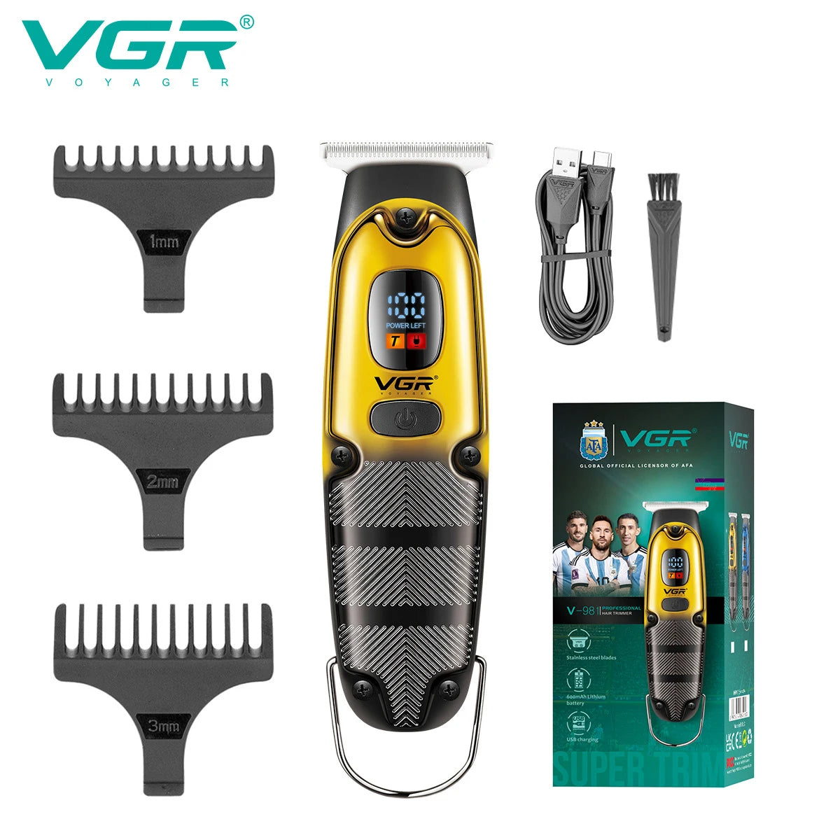 VGR V-981 Metal Housing Cordless Hair Trimmer Hair Clipper Professional Barber Hair Cut Machine Trimmer Men V 981