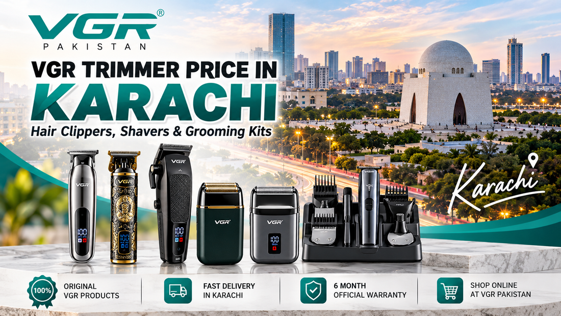 VGR trimmers, hair clippers, electric shavers and grooming kits available online in Karachi from VGR Pakistan
