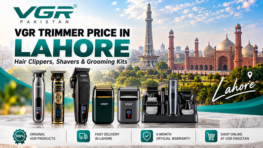 VGR beard trimmers, hair clippers, electric shavers and grooming kits available online in Lahore from VGR Pakistan