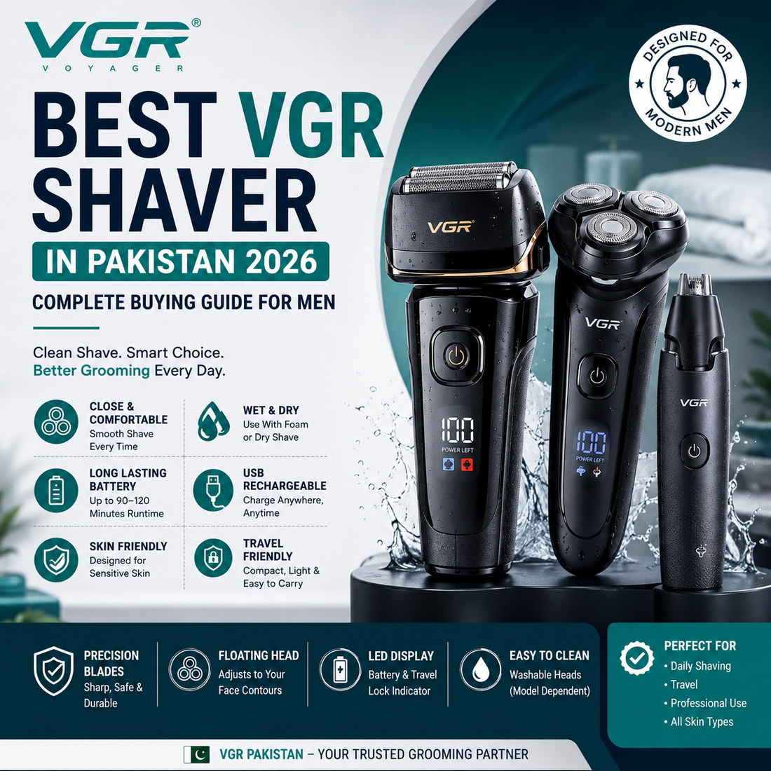 Best VGR electric shaver in Pakistan 2026 for men's grooming