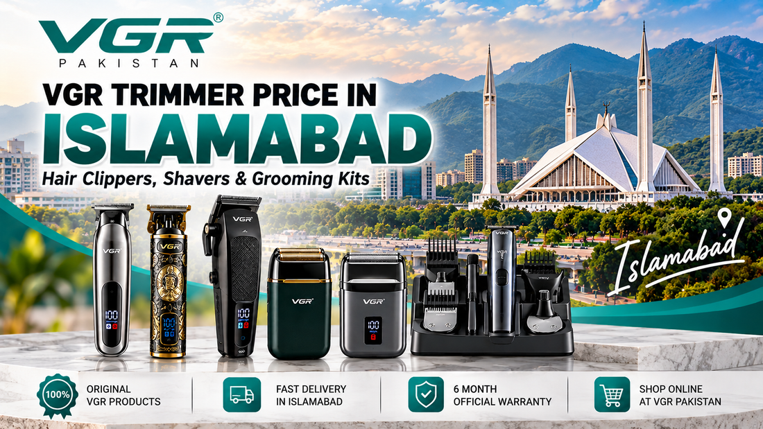 VGR beard trimmers, hair clippers, electric shavers and grooming kits available online in Islamabad from VGR Pakistan