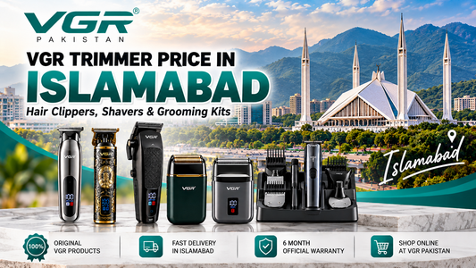 VGR beard trimmers, hair clippers, electric shavers and grooming kits available online in Islamabad from VGR Pakistan