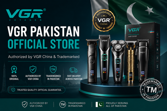 VGR Pakistan Official Store | Authorized by VGR China & Trademarked in Pakistan | Original VGR Hair Trimmers, Clippers, Shavers and Grooming Products."