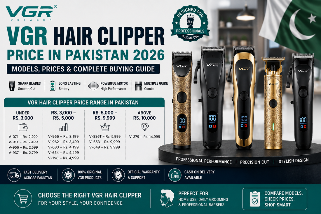 VGR hair clipper price in Pakistan 2026 featuring VGR professional hair clippers, models, prices and buying guide