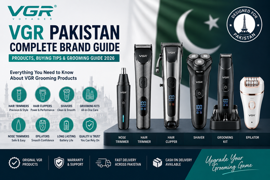 VGR Pakistan grooming products including trimmers, clippers, shavers and epilators