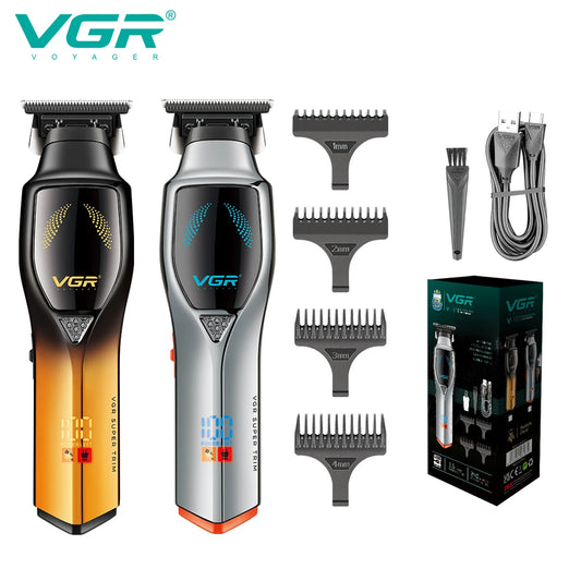 VGR V 187 USB Charging Hair Clipper Professional Cordless Electric Men's Shaving Gradient Intelligent Digital Push Clipper v-187