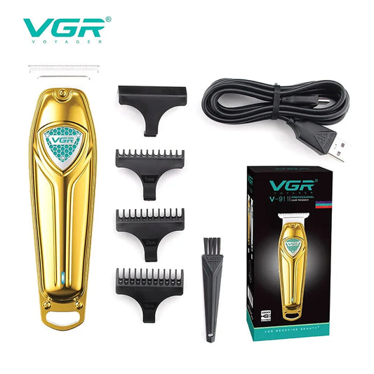 VGR Hair Clipper Rechargeable Hair Cutting Machine Professional Hair Trimmer Cordless Haircut Bald Head 0mm Cutting Blade V-911
