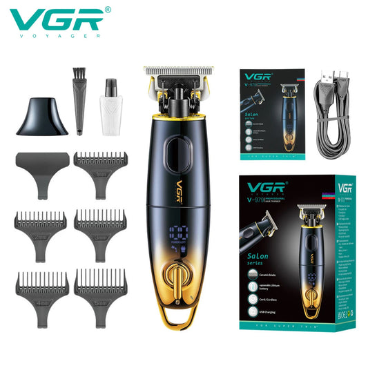 VGR V-979 Hair Trimmer Professional Hair Clipper Electric Hair Cutting Machine LED Display 0mm Cutting Barber Trimmer for Men V 979