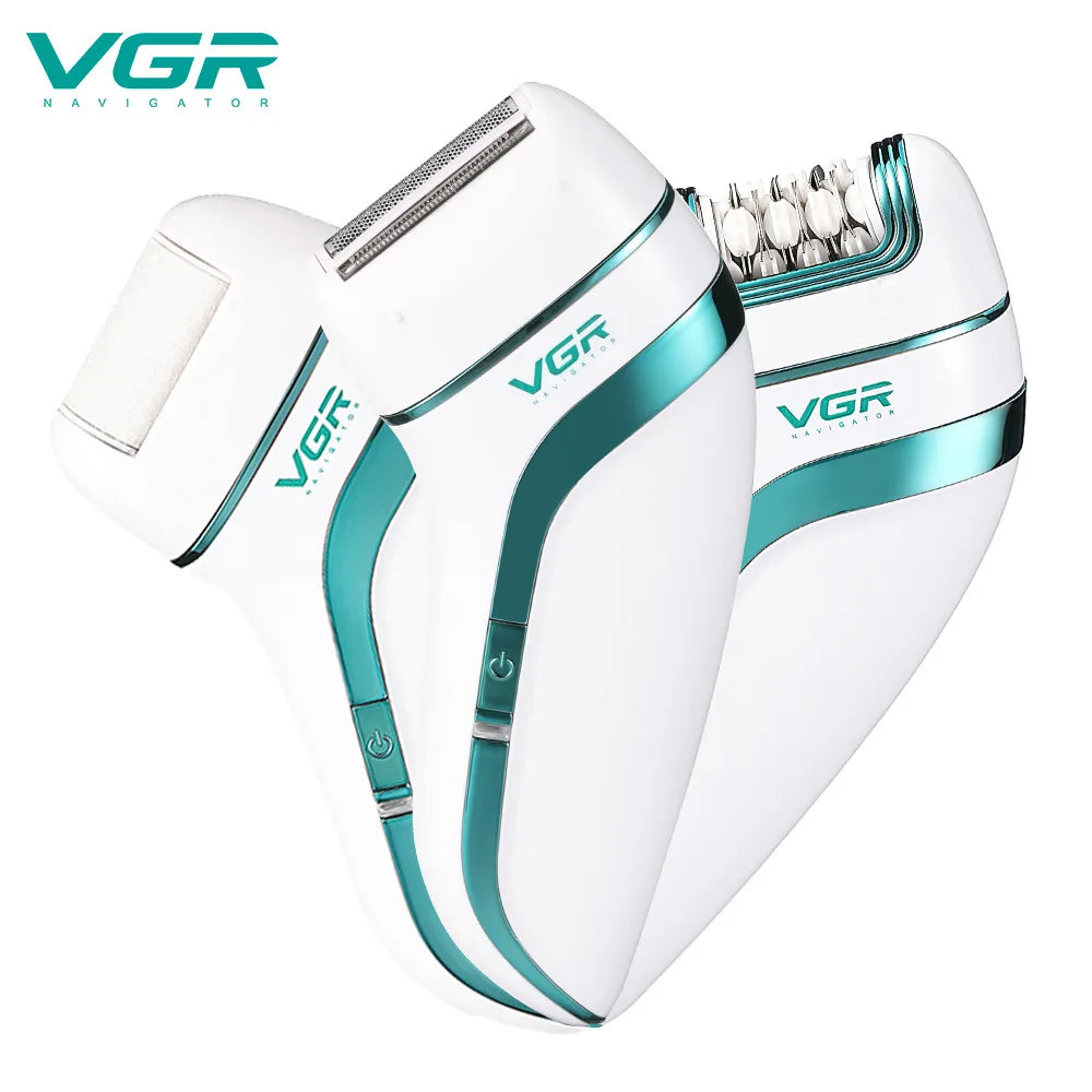 VGR New Full Body Washable 3-in-1 Multi-function USB Rechargeable Electric Shaving and Plucking Device V-713 for Face and Body epilator