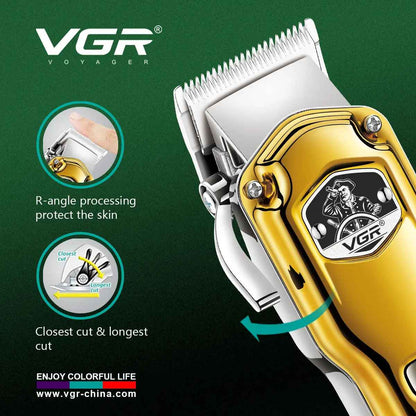 VGR V-693 Powerful Hair Cut Machine Professional Rechargeable Barber Hair Clipper For Men Cordless