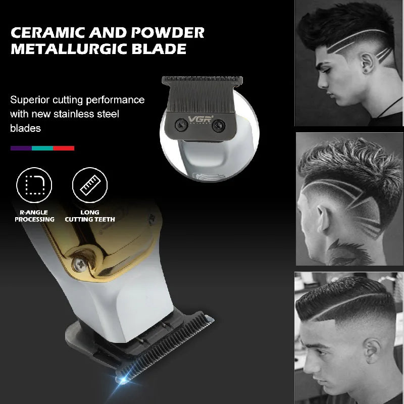VGR V-931 Hair Clipper Metal Body Hair Trimmer Strong Power Pusher Strong LED Intelligent Digital Display Electric Push Clipper V 931