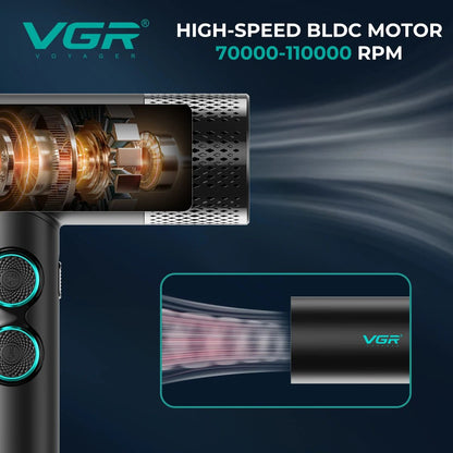 VGR Stepless Pro 4 IN 1 Cordless Hair Clippers Metal Hair Trimmer Electric Shaver Leafless Hair Dryer Professional Barber Combo