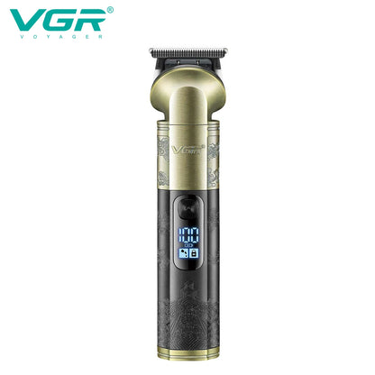 VGR V 296 Magnetic Motor Salon USB Hair Clipper Cordless Rechargeable Metal Carving Scissor Professional Men's Hair Clipper V-296