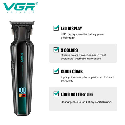 VGR Hair Trimmer Professional Hair Clipper Rechargeable Hair Cutting Machine Electric Barber Plastic Trimmer for Men V-930