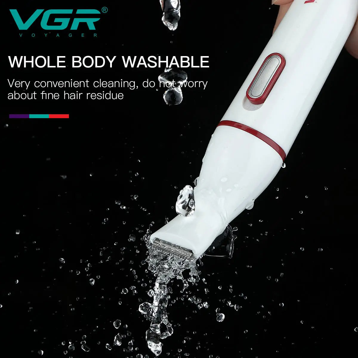 VGR v-725 Women 4 in 1 Waterproof Lady Shaver Rechargeable Mini Electric Nose and Ear Trimmer Facial Shaver Eyebrows Trimmer