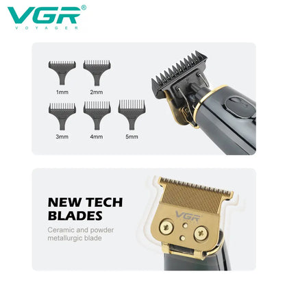 VGR V-979 Hair Trimmer Professional Hair Clipper Electric Hair Cutting Machine LED Display 0mm Cutting Barber Trimmer for Men V 979
