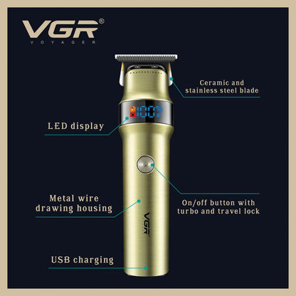 VGR v 991 Hair Trimmer Professional Hair Clipper LED Rechargeable Clipper Barber Travel Lock Clipper Electric Trimmer for Men v-991