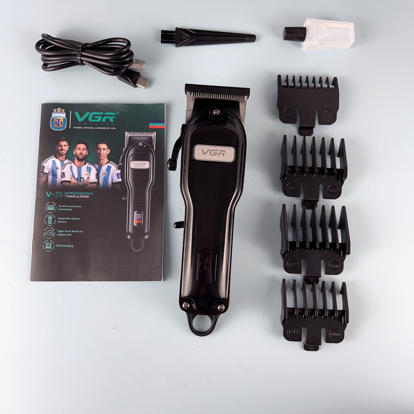 Vgr V-251 Barber Hair Cut Machine Electric Rechargeable Cordless Professional Hair Clipper trimmer shaver For Men