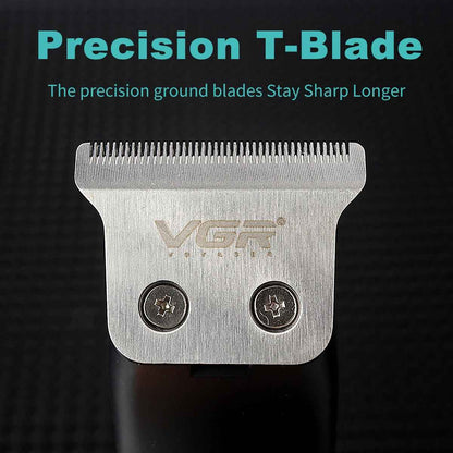 Men's Hair Clipper T-Blade 7000RPM 2 Speed Mini Body LCD Display Professional Hair Trimmer Barber Finishing Machine VGR V-966