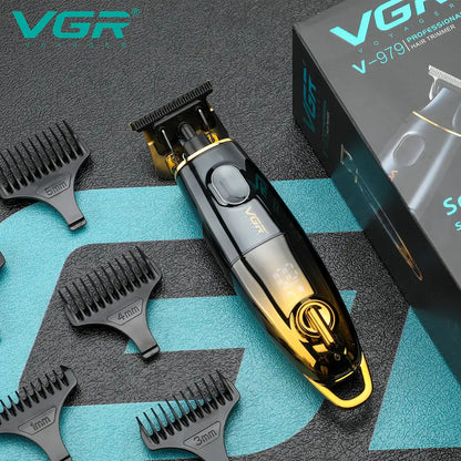 VGR V-979 Hair Trimmer Professional Hair Clipper Electric Hair Cutting Machine LED Display 0mm Cutting Barber Trimmer for Men V 979