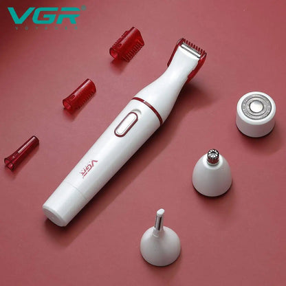 VGR v-725 Women 4 in 1 Waterproof Lady Shaver Rechargeable Mini Electric Nose and Ear Trimmer Facial Shaver Eyebrows Trimmer