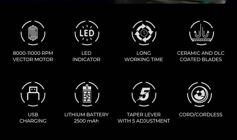 VGR v-668 Clipper Professional Trimmer Cordless Hair Cutting Machine Vector Motor Hair Clipper 11000 RPM Barber Clipper for Men V 668