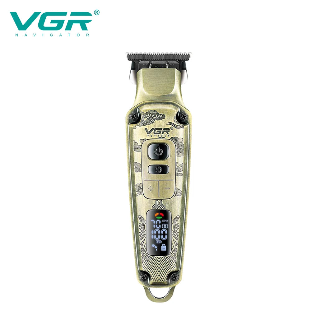 VGR V-901 professional hair trimmer with golden vintage metal body design