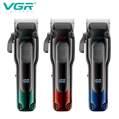 vgr v-013 hair trimmer colors green red blue variants with taper lever and smart led digital battery display