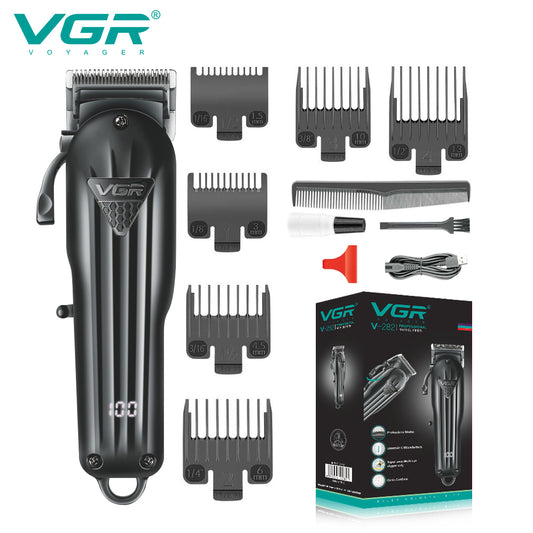 VGR V-282 Professional Hair Clipper Kit with 6 Guide Combs, USB Cable, and Styling Accessories - VGR Pakistan