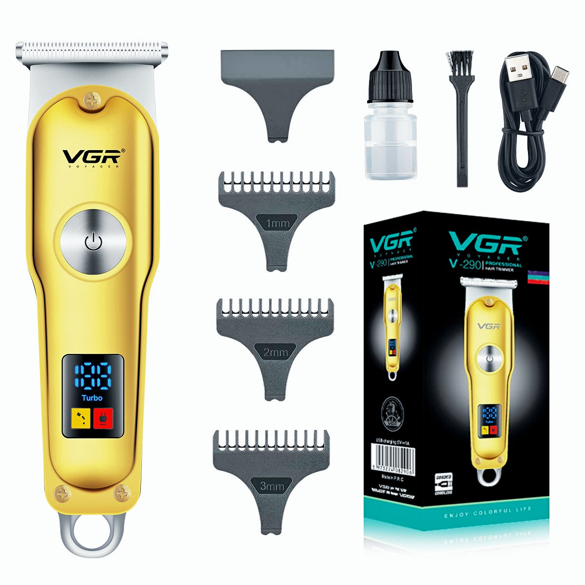 VGR V-290 shaving machine full box items with 3 precision guide combs pakistan