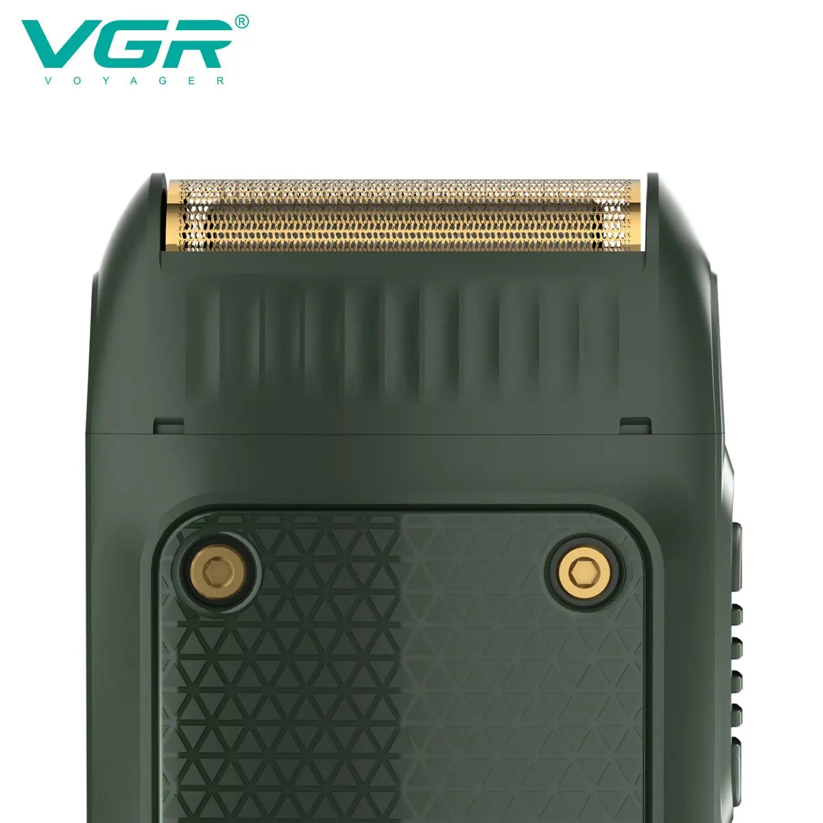 vgr v-353 professional shaver close-up showing the gold-plated ultra-thin foil head for a smooth skin-close shave in pakistan
