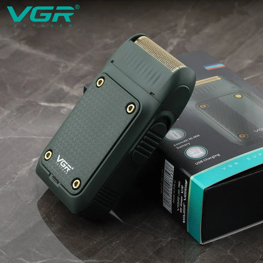 vgr v-353 professional electric shaver for men in pakistan featuring a dual foil head and compact green design