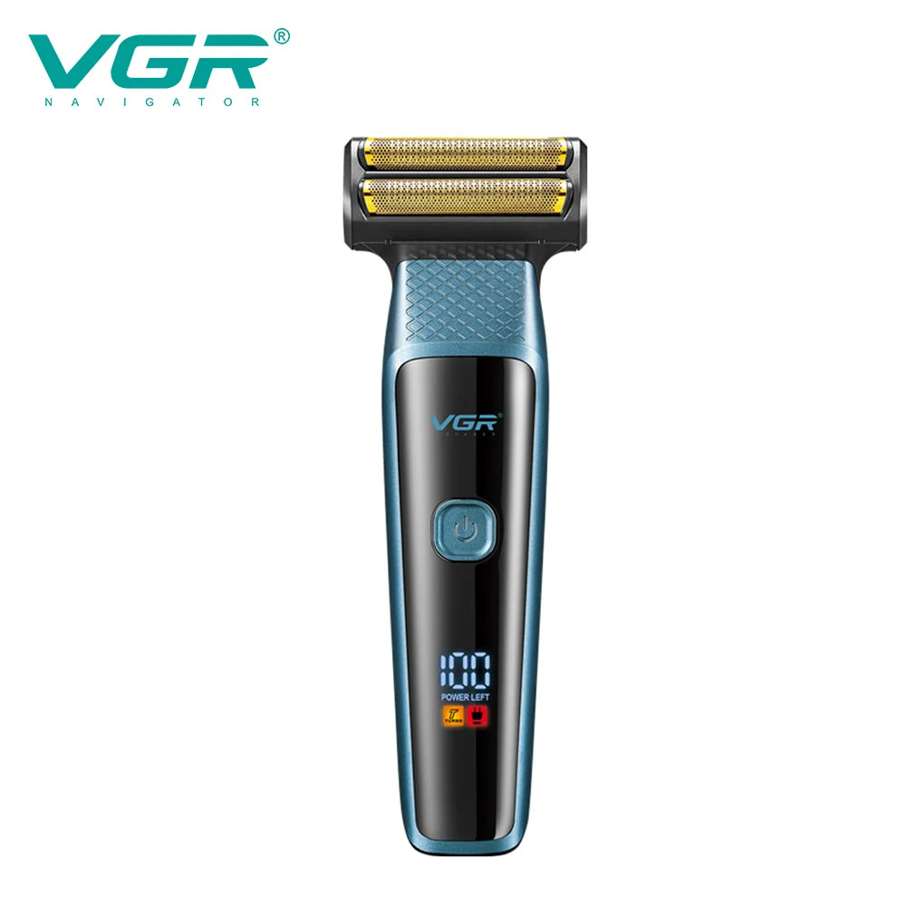 VGR V-366 rechargeable electric foil shaver machine for men with digital LCD display