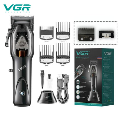 vgr v-653 hair clipper full kit with charging dock and accessories