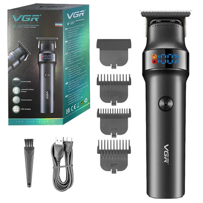 VGR V-987 Professional Hair Trimmer and Grooming Kit with LCD Display, 2000mAh Battery, and USB Charging Cable - Professional Barber Trimmer Price in Pakistan.