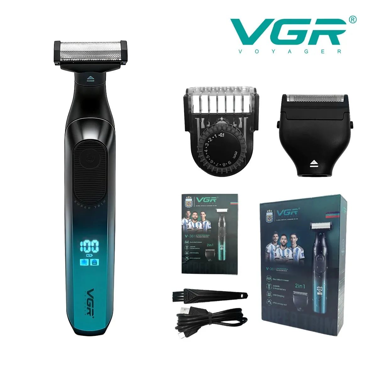 VGR V-361 2 in 1 Electric Shaver for Men | Dual-Sided Razor & Beard Trimmer